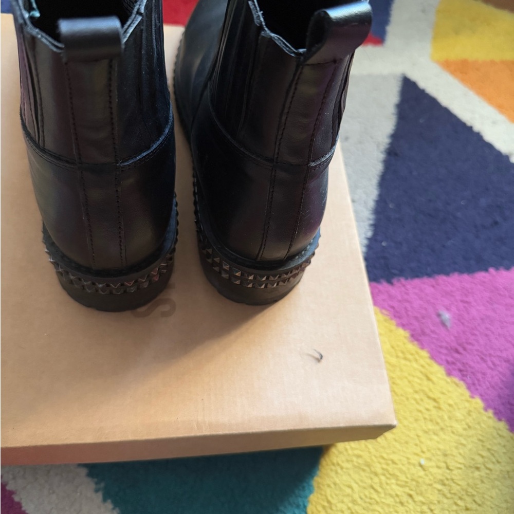 Steve Madden Black Ankle Boots with Studded Detail